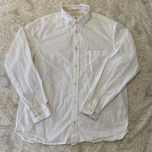 H&M L.O.G.G White Casual Button-Down Shirt (L)
